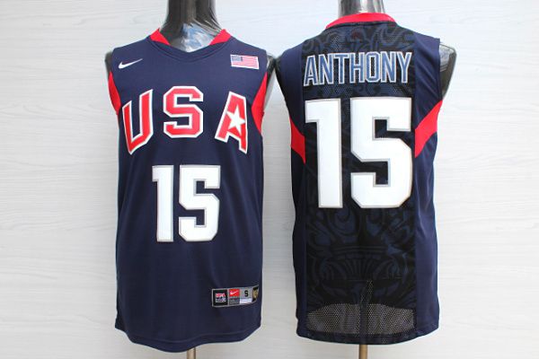 Men USA #15 Anthony Dark Blue Stitched Nike NBA Jersey->more jerseys->NBA Jersey